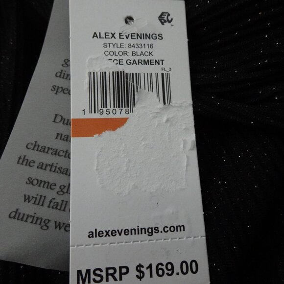 Alex Evenings Twinset Women’s Plus Size 3X Black Sparkle Cocktail Evening Flowy - Picture 14 of 14